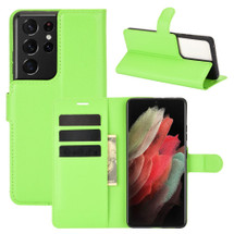 For Samsung Galaxy S21 Ultra Case Lychee Folio Protective PU Leather Wallet Cover, Green | iCoverLover Australia