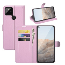 For Google Pixel 5a 5G Case, PU Leather Folio Protective Wallet Cover, Stand, Pink | iCoverLover Australia