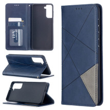 For Samsung Galaxy S21+ Plus Case Rhombus Texture Folio Magnetic PU Leather Cover, Wallet & Kickstand, Blue | iCoverLover Australia