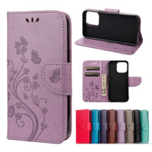 For iPhone 13 Case, Playful Butterflies PU Leather Wallet Cover, Stand, Light Purple | iCoverLover Australia