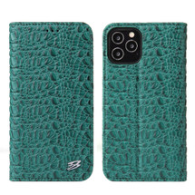For iPhone 12 mini (5.4in) Case, Fierre Shann Crocodile Pattern Genuine Cow Wallet Leather Cover, Green | iCoverLover Australia