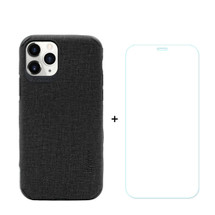 For iPhone 11 Pro Case Denim Texture Black Cover & Tempered Glass Screen Protector | iCoverLover Australia