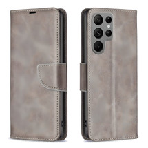 For Samsung Galaxy S25 Ultra Case - Lambskin Texture, Folio PU Leather Wallet Cover with Card Slots, Lanyard, Grey | iCoverLover Australia