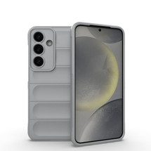 For Samsung Galaxy S25 Case - Wavy Shield, Durable TPU + Flannel Protective Cover, Grey | iCoverLover Australia