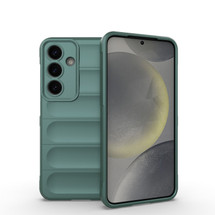 For Samsung Galaxy S25 Case - Wavy Shield, Durable TPU + Flannel Protective Cover, Dark Green | iCoverLover Australia