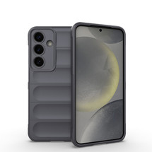 For Samsung Galaxy S25 Case - Wavy Shield, Durable TPU + Flannel Protective Cover, Dark Grey | iCoverLover Australia