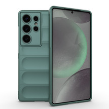 For Samsung Galaxy S25 Ultra Case - Wavy Shield, Durable TPU + Flannel Protective Cover, Dark Green | iCoverLover Australia
