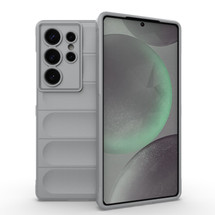 For Samsung Galaxy S25 Ultra Case - Wavy Shield, Durable TPU + Flannel Protective Cover, Grey | iCoverLover Australia