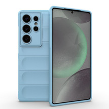 For Samsung Galaxy S25 Ultra Case - Wavy Shield, Durable TPU + Flannel Protective Cover, Light Blue | iCoverLover Australia