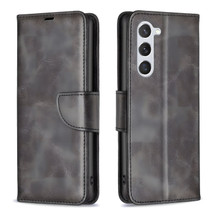 For Samsung Galaxy S25 Case - Lambskin Texture, Folio PU Leather Wallet Cover with Card Slots, Lanyard, Black | iCoverLover Australia