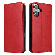For iPhone 16 Plus Case, Leather, Flip Wallet Folio Cover, Stand, Red | iCoverLover Australia