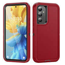 For Samsung Galaxy S24 5G Case, 3-Layer Shock-Absorbent Protective Cover, Red + Black | iCoverLover Australia