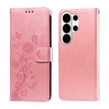 For Samsung Galaxy S26 Ultra Case - Embossed Butterfly PU Leather Wallet Cover