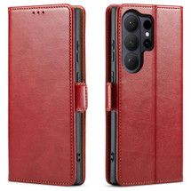 Samsung Galaxy S26 Ultra Red Leather Flip Folio Case