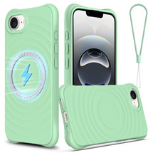 For iPhone 17e Compatible with MagSafe Case – Wave Texture, Soft Silicone Grip & Full Protection, Green | iCoverLover.com.au