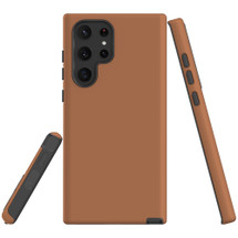 Samsung Galaxy S22 Ultra PU Leather-Style Case - Brown | iCoverLover