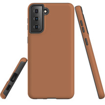 Samsung Galaxy S21 FE PU Leather-Feel Case - Brown | iCoverLover