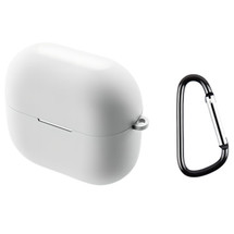 For Samsung Galaxy Buds 3 Case, Protective Silicone Cover, Carabiner Hook, White | iCoverLover.com.au