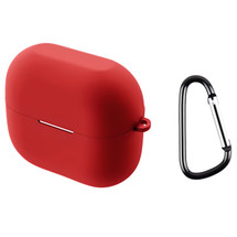 For Samsung Galaxy Buds 3 Pro Case, Protective Silicone Cover, Carabiner Hook, Red | iCoverLover.com.au
