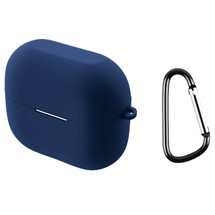 For Samsung Galaxy Buds 3 Pro Case, Protective Silicone Cover, Carabiner Hook, Dark Blue | iCoverLover.com.au