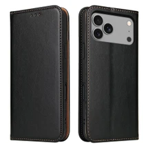 iPhone 18 Pro Leather Flip Wallet Case with Stand - Black