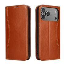 iPhone 18 Pro Max Genuine Leather Wallet Case Brown | Fierre Shann