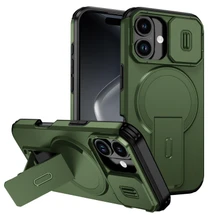 For iPhone 18 Case | MagSafe Compatible Sliding Camera Shield Kickstand Cover, Green