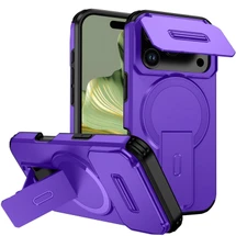 For iPhone 18 Pro Max Case | MagSafe Compatible Sliding Camera Shield Kickstand Cover, Purple