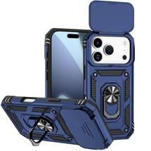 For iPhone 18 Pro Case - Camera Shield Ring Stand - Blue