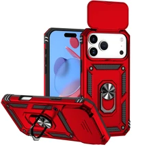 For iPhone 18 Pro Case - Camera Shield Ring Stand - Red