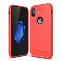 Red Carbon Fiber Brushed Texture iPhone XS & X Case | Protective iPhone XS & X Cases | Protective iPhone XS & X Covers | iCoverLover