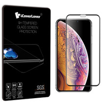 Black iPhone 11 Pro & XS & X Full Edge to Edge 3D Tempered Glass Screen Protector| Protective iPhone 11 Pro & XS & X Screen Protectors | Strong iPhone 11 Pro & XS & X Glass Screen Protector | iCoverLover