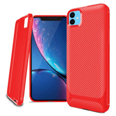 iPhone 11, 11 Pro & 11 Pro Max Case, Carbon Fibre Texture Slim Strong Soft Cover, Red | iCoverLover Australia