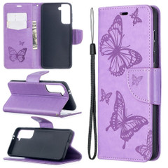 For Samsung Galaxy S21 Ultra/S21+ Plus/S21 Case, Butterflies Folio PU Leather Wallet Cover, Stand & Lanyard, Purple | iCoverLover.com.au | Phone Cases