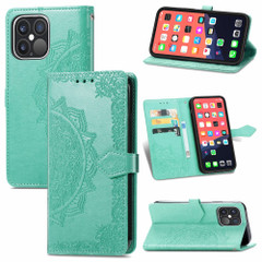 For iPhone 13 Pro Max, 13, 13 Pro, 13 mini Case, Mandala Design Wallet Cover, Green | PU Leather Cases | iCoverLover.com.au