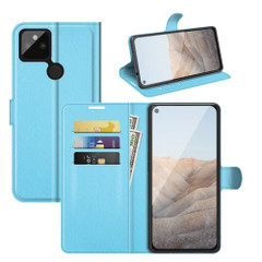 Case for Google Pixel 5a 5G or 4a, PU Leather Folio Protective Wallet Cover with Stand in Blue| iCoverLover Australia