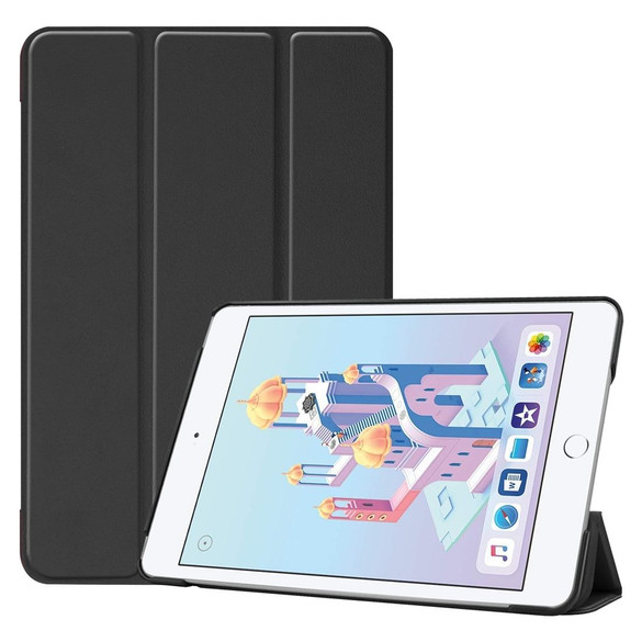 iPad mini 5 (2019) Case Black Karst Texture Smart PU Leather Folio Cover with Sleep/Wake Function, 3-fold Holder | Free Shipping Across Australia