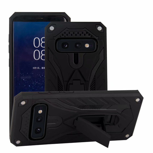Samsung Galaxy S10e Case, Armour Strong Shockproof Cover with Kickstand, Black | Armor Samsung Galaxy S10e Cases | Armor Samsung Galaxy S10e Covers | iCoverLover