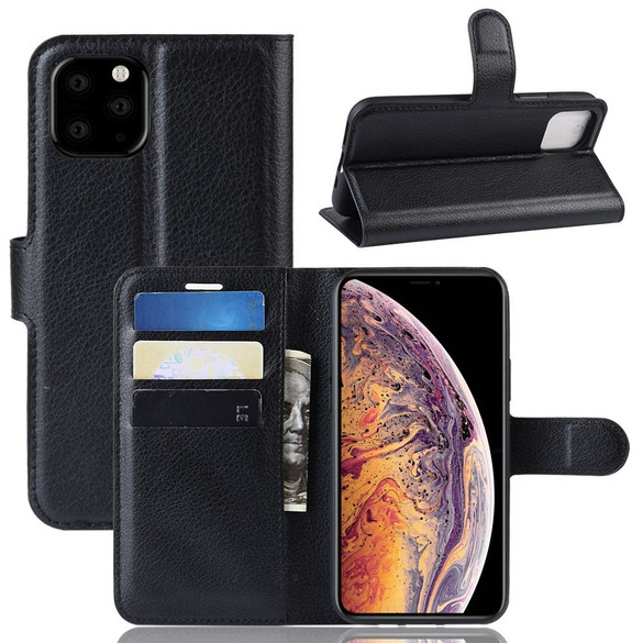 For iPhone 11 Pro Max Case, Lychee PU Leather Wallet Folio Cover, Kickstand | iCoverLover.com.au