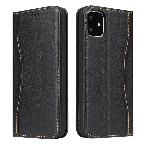 For iPhone 11 Pro Max Case Fierre Shann Genuine Cowhide Leather Cover With 2 Card Slots, Cash Pocket & Kickstand | iCoverLover.com.au