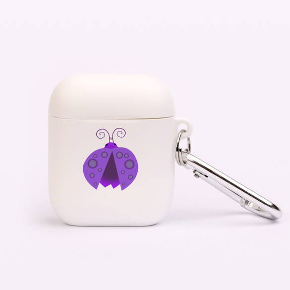 AirPods 1 & 2 Case, Protective TPU Box with Hook, Ladybug in Purple | iCoverLover Australia