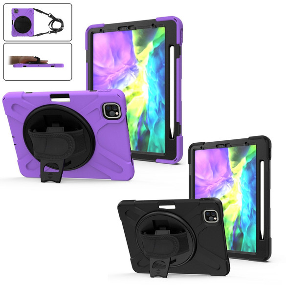 For iPad Pro 12.9, 2020 Case, 360 Rotation Protective Cover, Shoulder & Hand Strap, Pencil Slot | iCoverLover.com.au