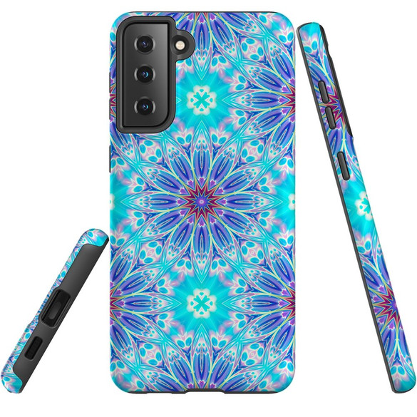 For Samsung Galaxy S23 Ultra, S23+ Plus, S23, S22 Ultra, S22+, S22, S21 Case, Protective Cover, Psychedelic Blues | Protective Cases | iCoverLover.com.au