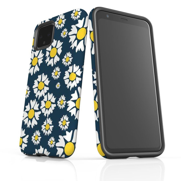 For Google Pixel 7, 6 Pro, 5, 4A 5G, 4A, 4 XL, 4 Case, Tough Protective Back Cover, Cheerful Flowers | Protective Cases | iCoverLover.com.au
