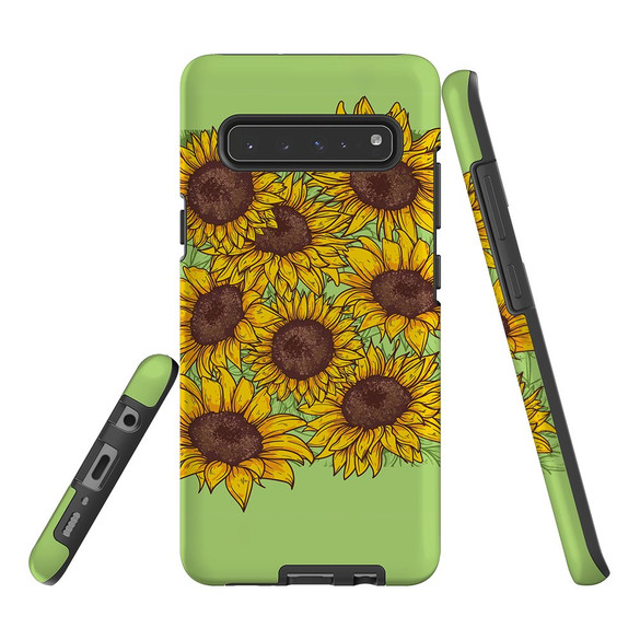 For Samsung Galaxy S21 Ultra/S21+ Plus/S21,S20 Ultra/S20+/S20,S10 5G, S10+/S10/S10e, S9+/S9 Case, Tough Protective Back Cover, Sunflowers | Protective Cases | iCoverLover.com.au