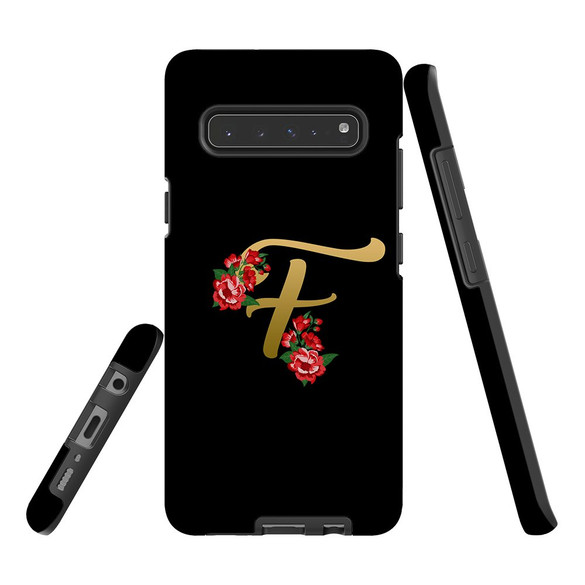 For Samsung Galaxy S21 Ultra/S21+ Plus/S21,S20 Ultra/S20+/S20,S10 5G, S10+/S10/S10e, S9+/S9 Case, Tough Protective Back Cover, Embellished Letter F | Protective Cases | iCoverLover.com.au