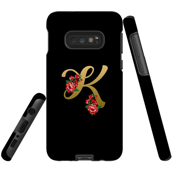For Samsung Galaxy S10e Case, Tough Protective Back Cover, Embellished Letter K | Protective Cases | iCoverLover.com.au