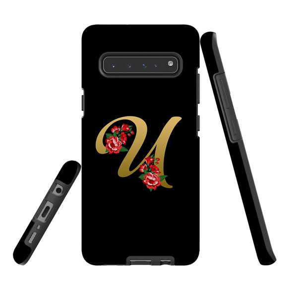 For Samsung Galaxy S21 Ultra/S21+ Plus/S21,S20 Ultra/S20+/S20,S10 5G, S10+/S10/S10e, S9+/S9 Case, Tough Protective Back Cover, Embellished Letter U | Protective Cases | iCoverLover.com.au