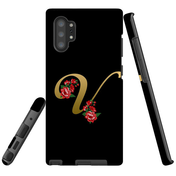For Samsung Galaxy Note 20 Ultra, Note 20, Note 10+ Plus, Note 9 Case, Tough Protective Back Cover, Embellished Letter V | Protective Cases | iCoverLover.com.au