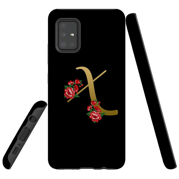 For Samsung Galaxy A51 5G/4G, A71 5G/4G, A90 5G Case, Tough Protective Back Cover, Embellished Letter X | Protective Cases | iCoverLover.com.au